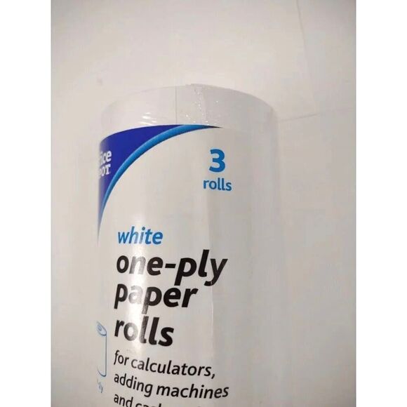Adding Machine Paper Rolls One-Ply Paper Rolls, 2 1/4" x 130', White, Pack Of 3 - Picture 4 of 9